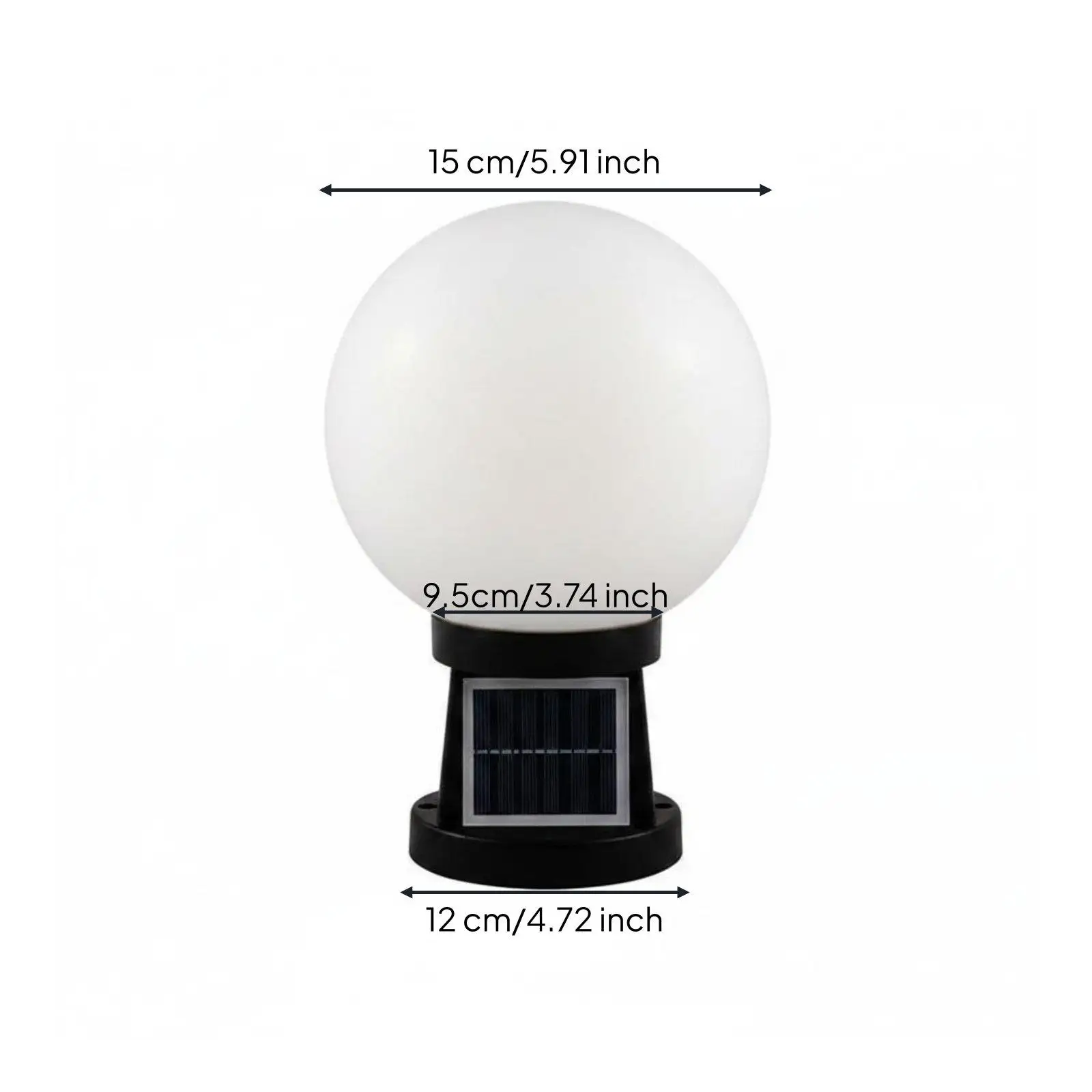 Dusk to Dawn Outdoor Illumination Lamp Spherical Solar Powered Post Lamp LED Waterproof for Yard Villa Pathway Lighting view 5