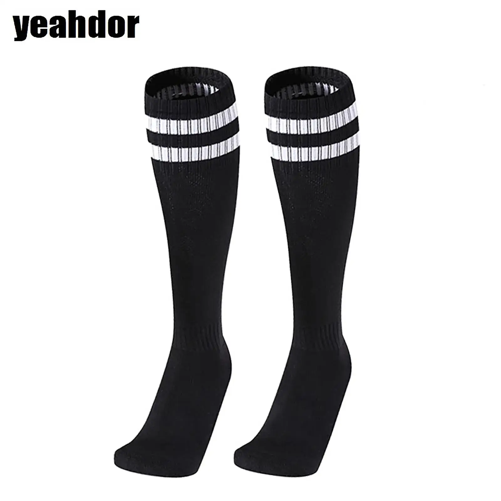 

1 Pair Adult Sports Socks Unisex Striped Moisture-Wicking Breathable Knee-High Stockings Costume Accessories