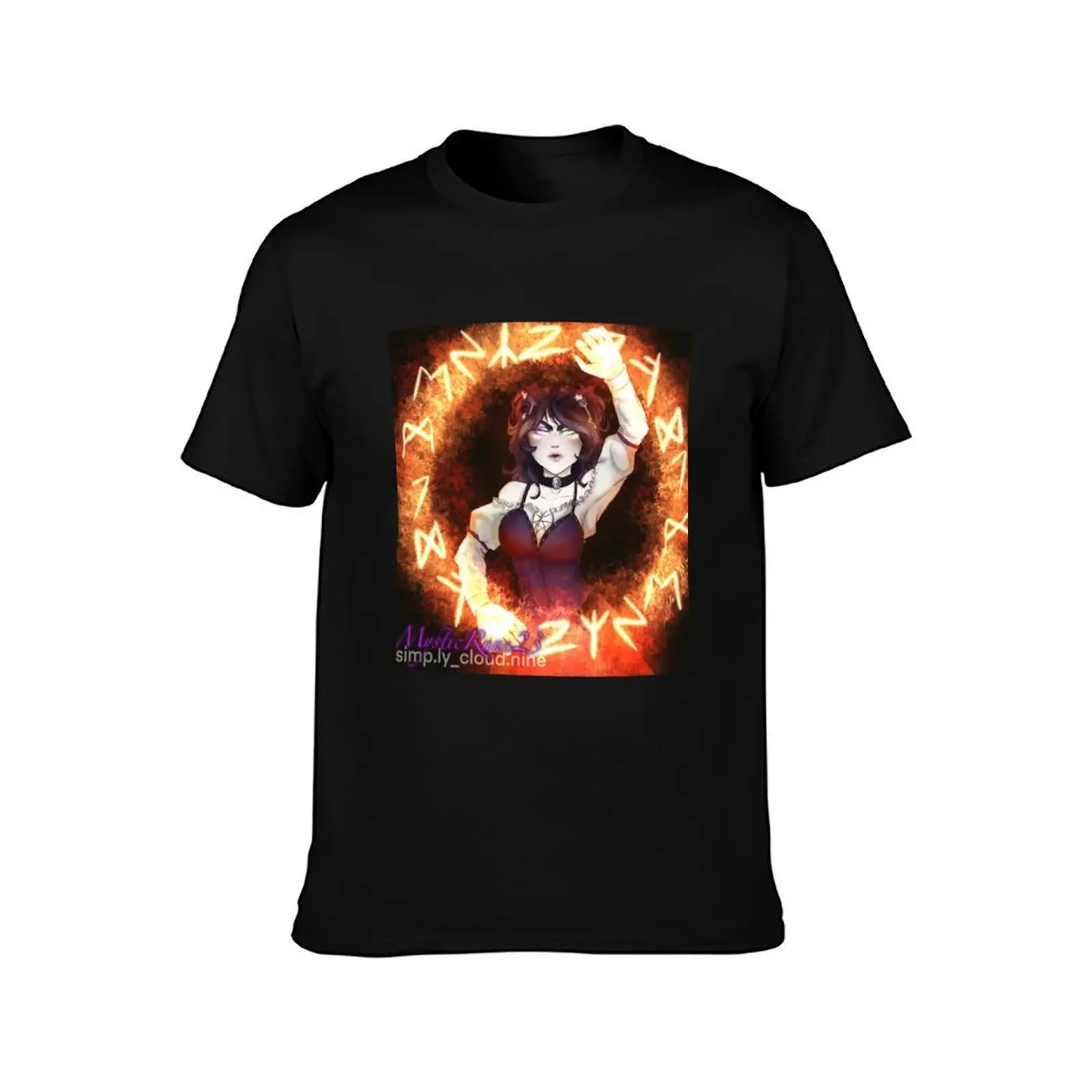 Runic Fire T-Shirt Fashion Pattern Printed Tee Shirt T-Shirt