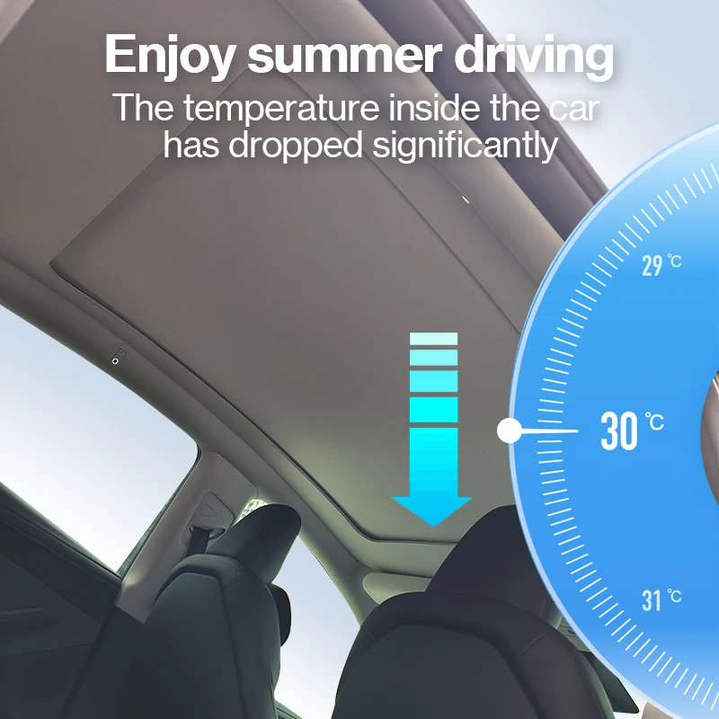 For Tesla Model Y 2021-2026 Electric Sunshade Voice Control Car Roof Visor Sunroof Sun Shade UV Reflector Protect Accessories