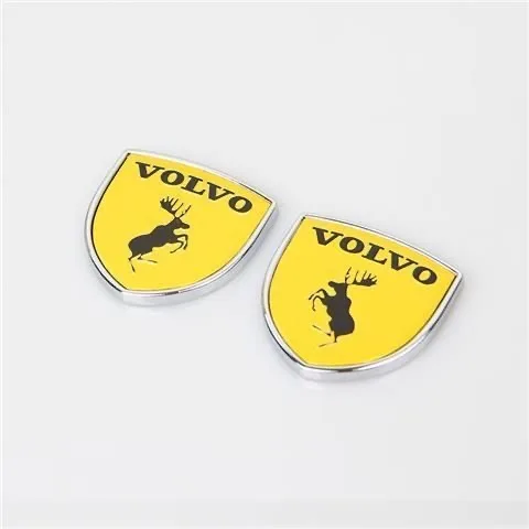 Elk Shield Car Body Tail Logo Badge, Elk Adesivos, para Volvo XC90xc70x60 40V50V60S50S70S9Elk, 2pcs, 3D