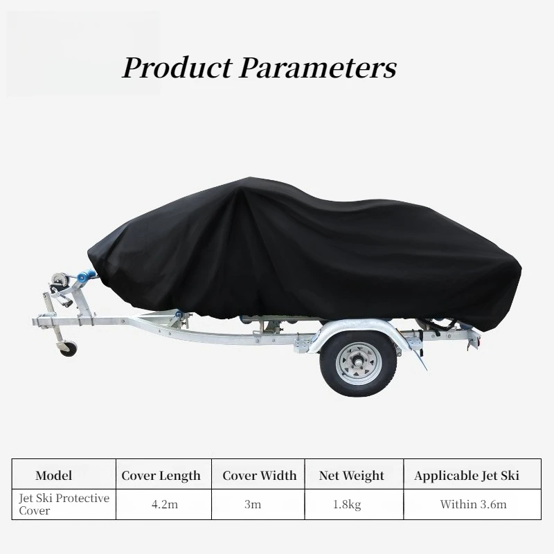 Jet Ski Cover Waterproof UV Protection Dustproof Heat Insulation Trailerable Personal Watercraft Protective Cover