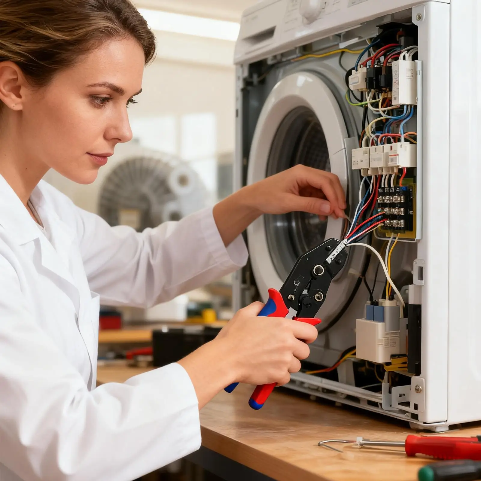 

Wire Crimper Ratcheting Cable Stripping Crimper Multifunctional Wire Plier For Electrician Automotive Residential Building