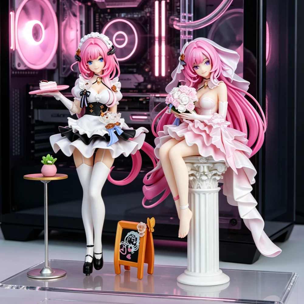Honkai Impact Academy Elysia Figure 1/6 Scale Bride Wedding Dress Swimsuit Ver Beautiful Girl PVC Statue Boxed Collectible Toy F