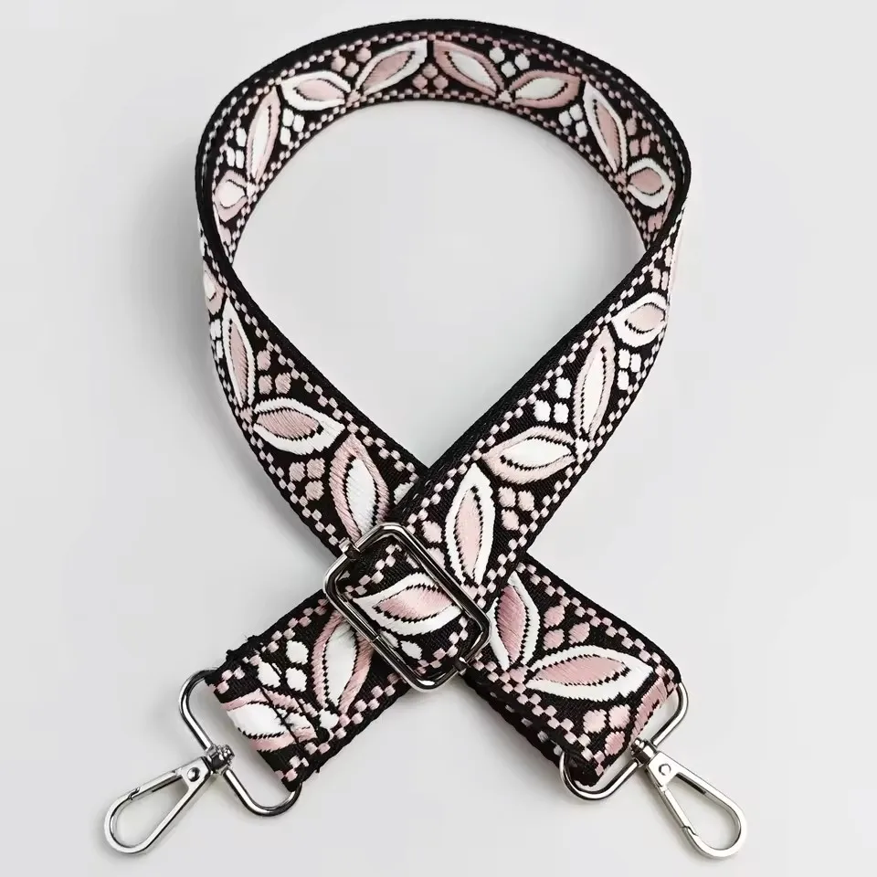 1 Stück 1,50 Zoll breiter, verstellbarer Handtaschenriemen, Ersatz-Umhängegurt, Schultergurt mit Magnolienmuster, Jacquard-Riemen – Detail 14