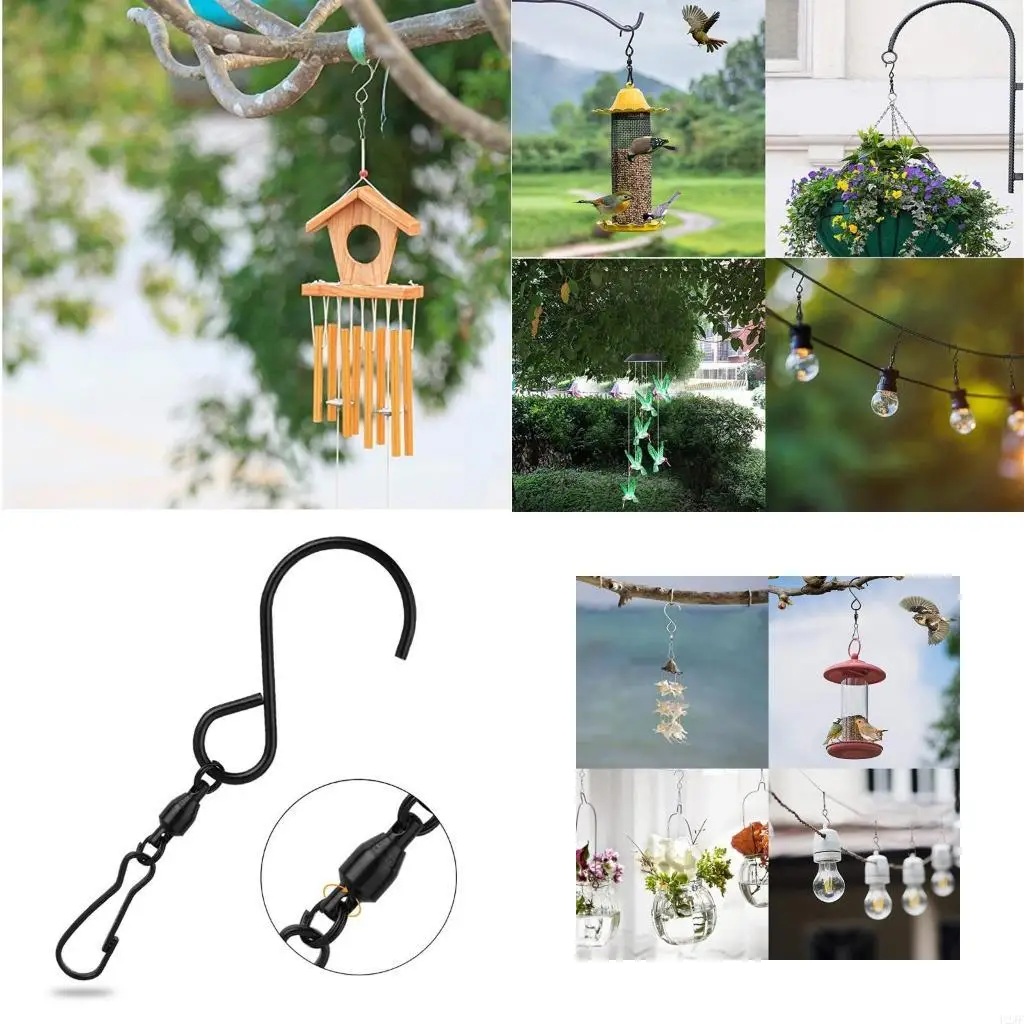 

10 Pack Hooks Clips for Hanging Wind Spinners Wind Chimes Crystal Twisters Party Supply Rotating Display S Hooks