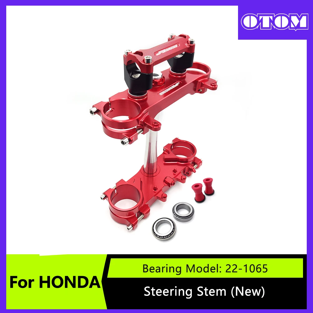 

Motorcycle Steering Stem CNC Triple Tree Clamp Riser Handlebar Mount Bushing Bearing For HONDA CRF250R CRF450R Off-road Bikes