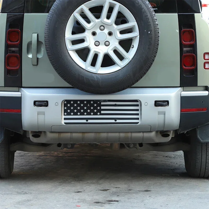 

For Land Rover Defender 90 110 130 2020-2025 PVC Black Car Rear License Plate Frame Trim Sticker Car Accessories