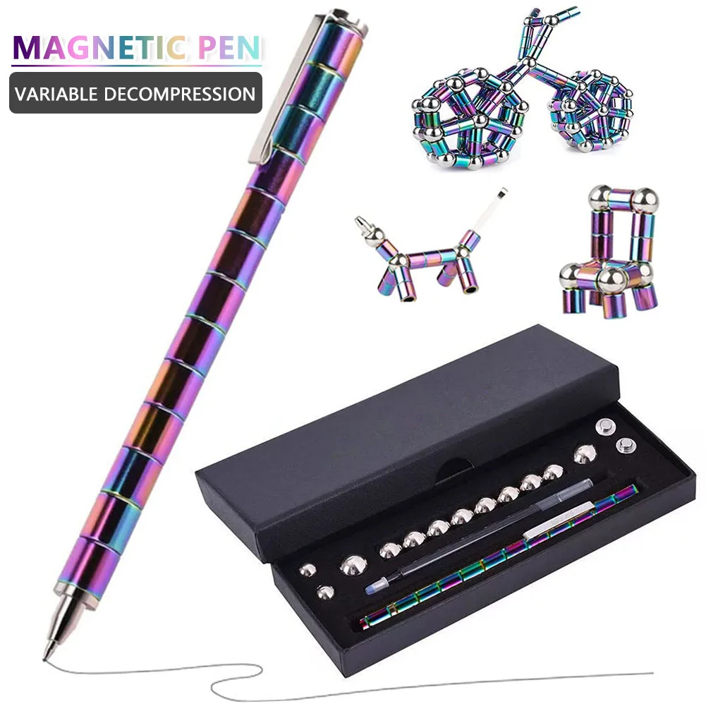 

Creative Magnetic Pen Polar Pen Metal Magnet Modular Think Ink Toy Stress Fidgets Antistress Toy Pen for Boy Girls Decompression