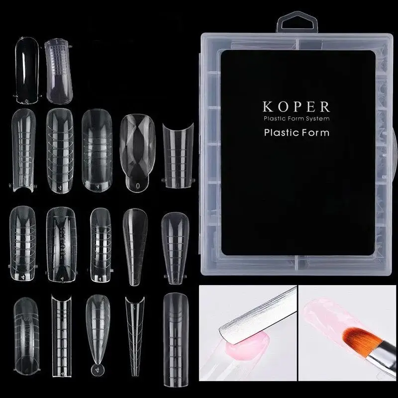 Eagle's Talon 120/140 Pcs Short Curved Stiletto False Nail Tips Clear Soft Fake Nails Extensions For DIY Nail Salon Manicure