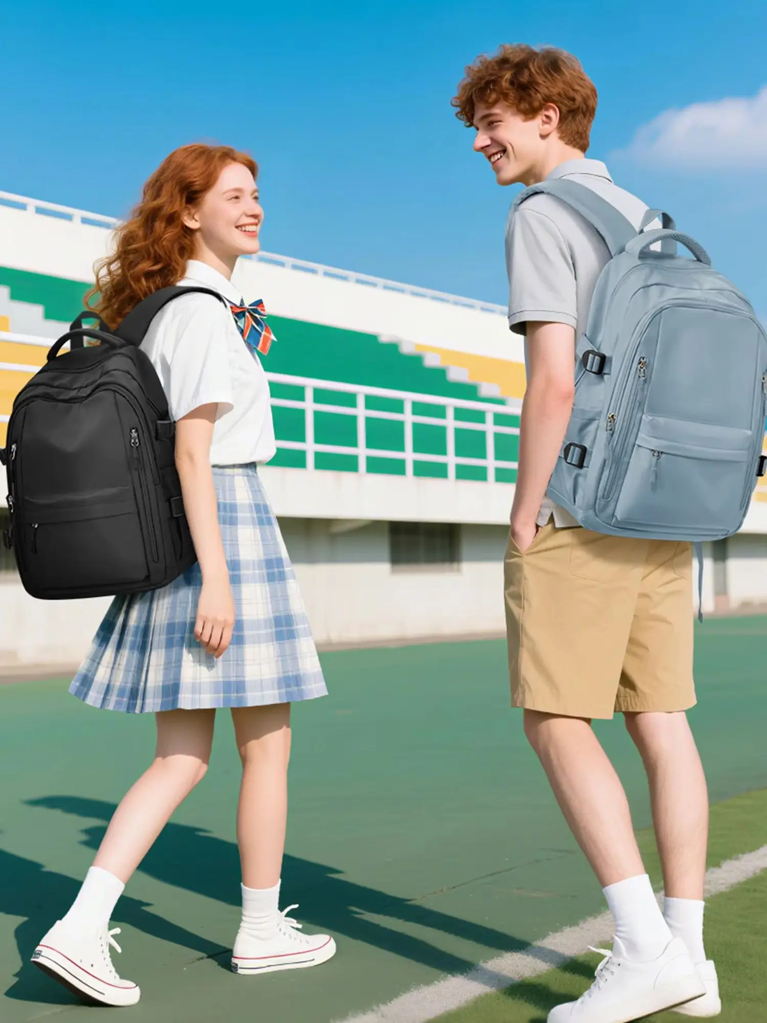 Ransel Kasual Ringan, Ransel Laptop 15,6 Inci, Ransel Sekolah Kampus Perguruan Tinggi untuk Wanita Pria, Tas Buku Multipocket Lucu untuk Anak Perempuan