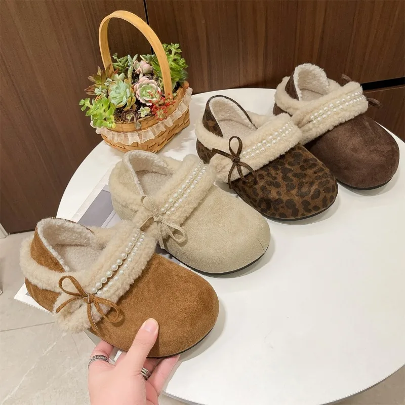 منصة قدم واحدة الانزلاق على نصف السحب المرأة الشتاء المخملية الحرارية أفخم 2025 أحذية قطنية جديدة للارتداء الخارجي #3