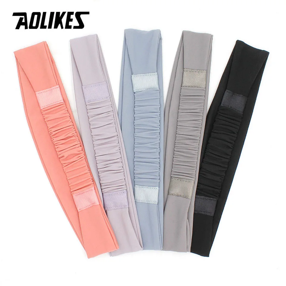 AOLIKES Gym Running Sweatband Sports Headbands Elastic Sweat Head Band Fitness Absorbent Cycling Jog Tennis Yoga Hair Bandage