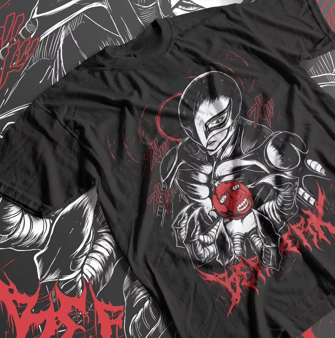 Camiseta Unissex Y2K de Manga Curta 100% Algodão com Estampa Anime Berserk Griffith, Deus Mão de Femto, Beherit - Moda Masculina 2026 Gola O