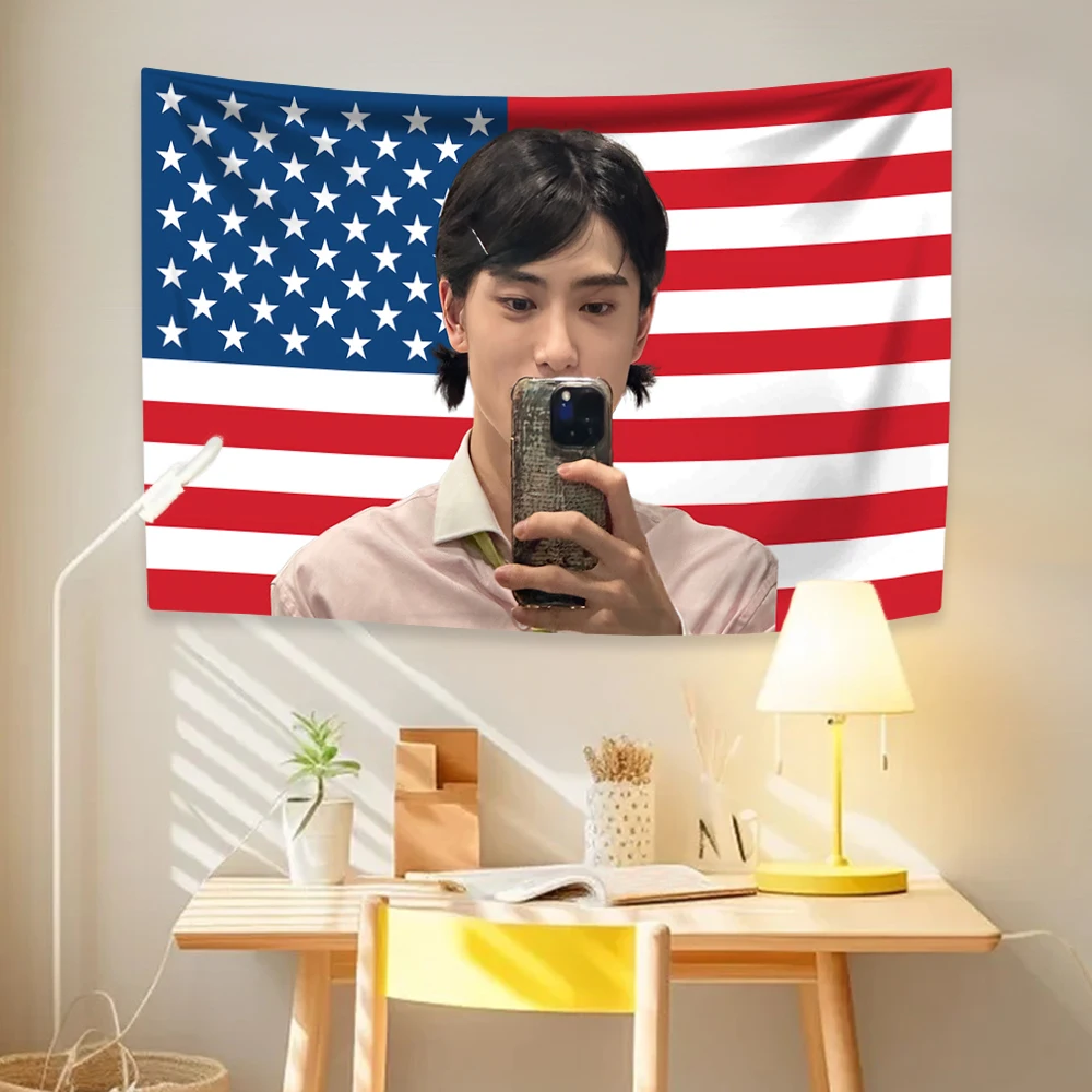 Jaehyuns American Flag Tapestry Kpop Boy Group Member Home Decoration Bedroom Dormitory Background Cloth Concert Decor Fans Gift