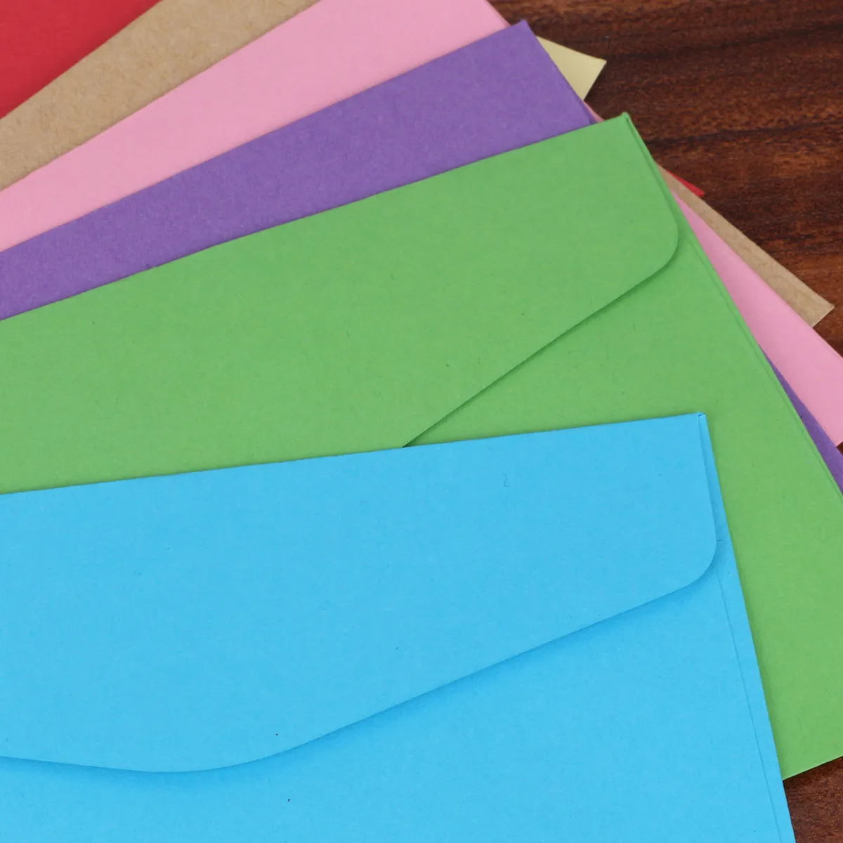 

60Pcs Bright Colored Blank Envelopes Eco Friendly Biodegradable Recyclable Paper Envelopes for DIY Organization Postcard