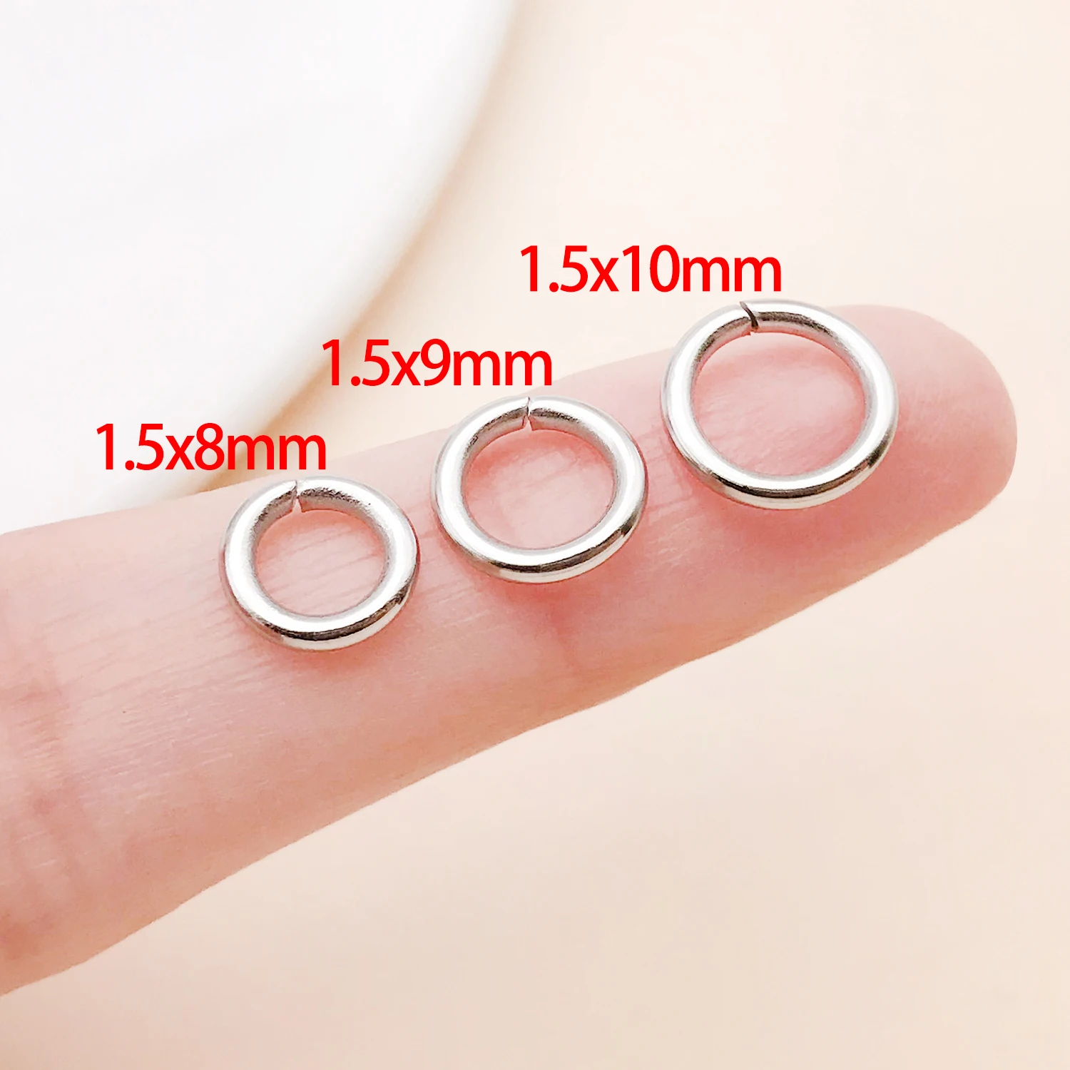 50 Stück 4-10mm Edelstahl Spaltringe Offene Einzelschlaufen Verbindungsringe für DIY Schmuckherstellung Armband Zubehör – Detail 1