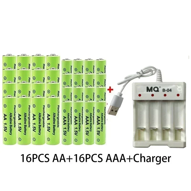 AA +AAA Battery New 1.5VRechargeableBattery AA3800MAH AAA3000MAH with Charger for LED Flashlightorelectronicdevices