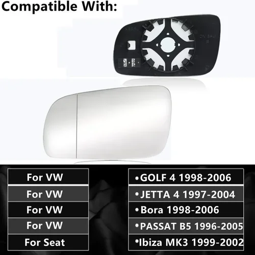 Imagen 2 del producto Espejo retrovisor calefactable lateral para coche, cristal izquierdo y derecho, blanco y azul, para vw Golf 4 JETTA MK4 Passat B5 Bora 1J 1857521   1J 1857522