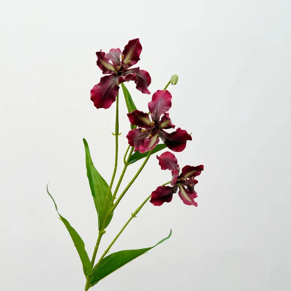 Image of Künstlicher Iris-Blumenzweig mit Langem Stiel, Realistische Luxus-Iris-Blume, Handgefertigt und Witterungsbeständig