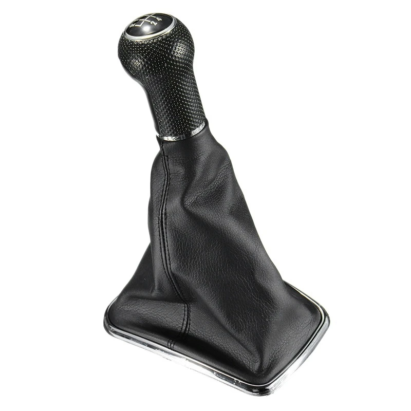 

5 Speed Gear Shift Knob Shifter Leather Lever Collar Lever Stick Gaiter Boot Cover for Mk4 Golf R32