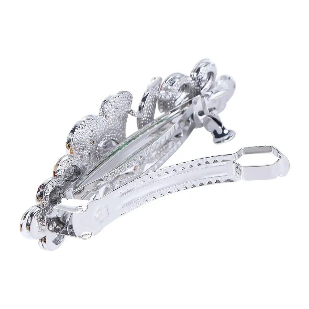 Elegant Geometric Tulip Crystal Ponytail Holder For Girls Women Hair Clips Spring Clips Korean Barrettes Hairpins
