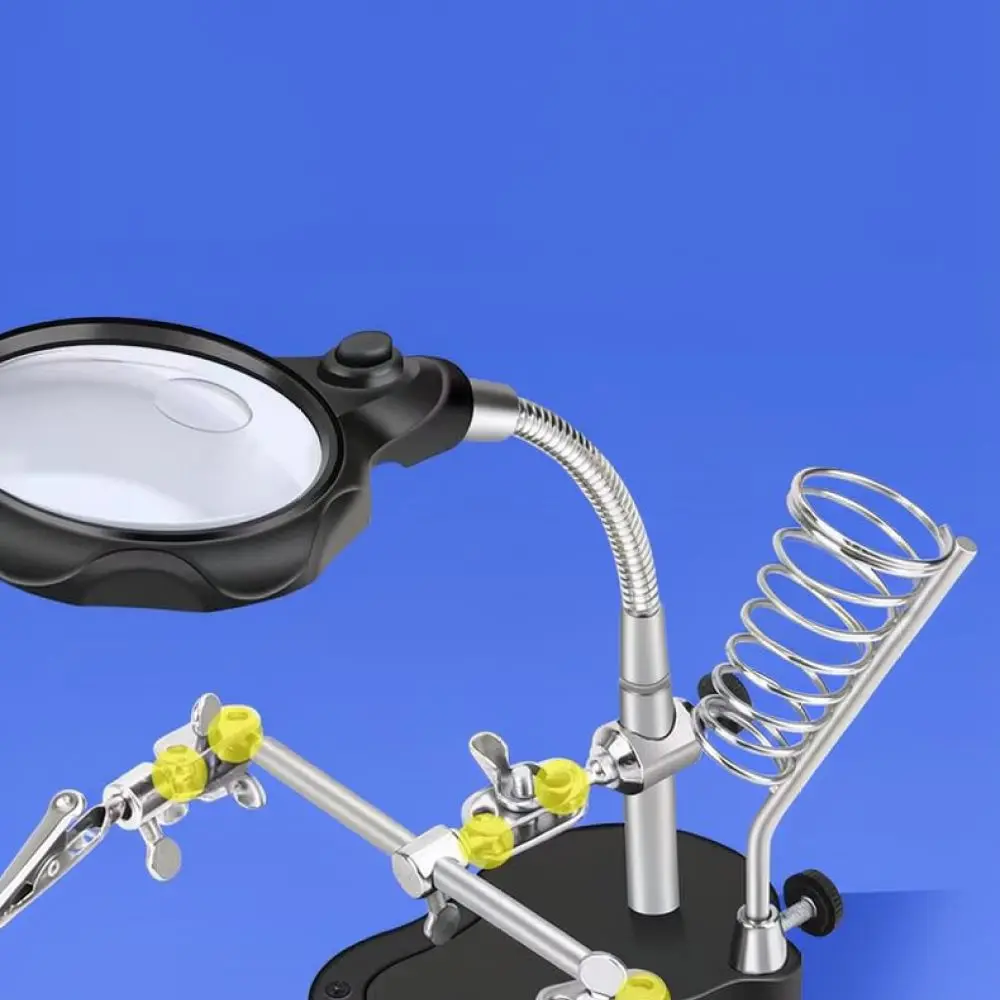 Soldering Helping Hand With Magnifier And Led Light Clamp For Computer Phone Repair Precision Electronic Work