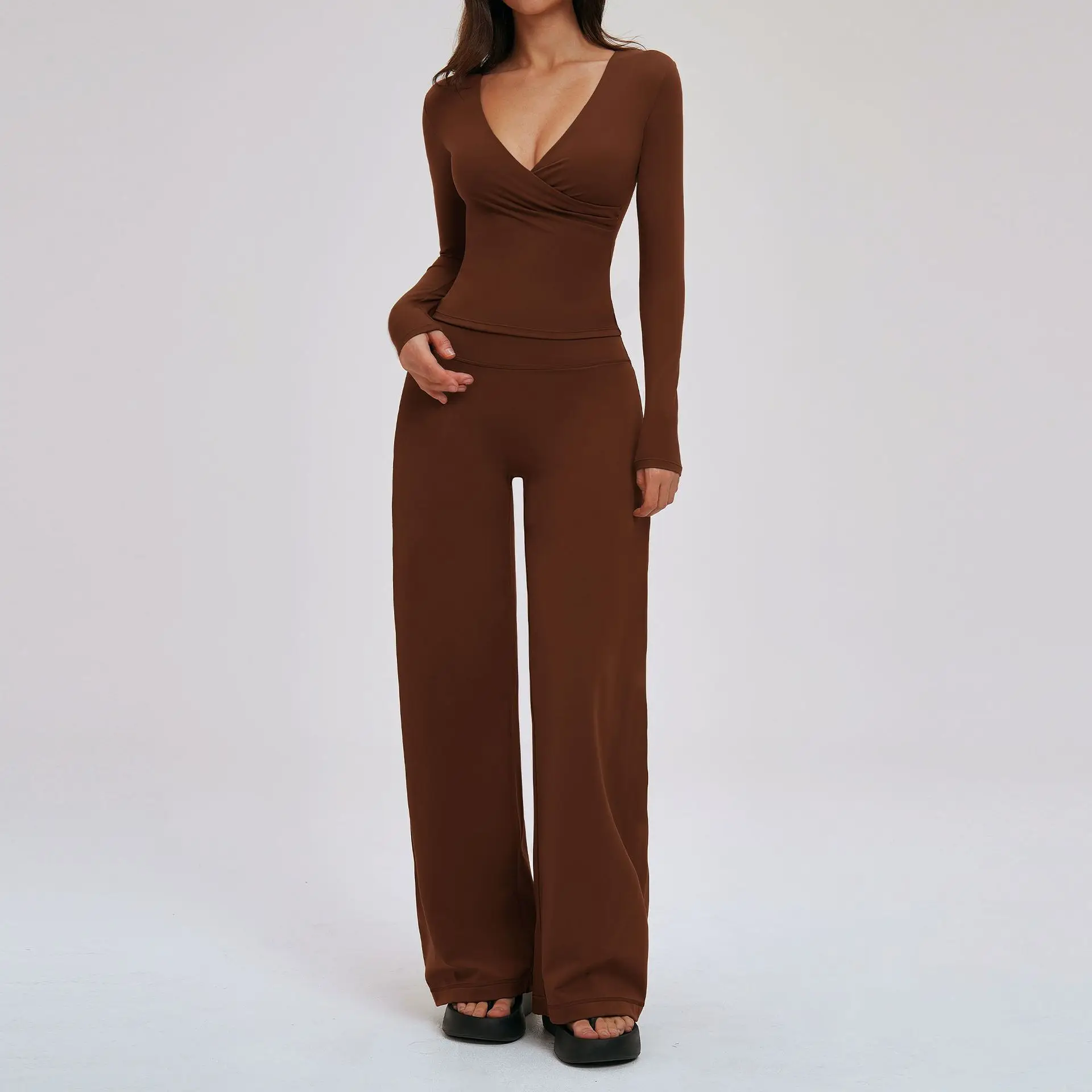 

Костюм для йоги, 2 шт., спортивная одежда, женский быстросохнущий спортивный комплект, женский спортивный костюм, спортивная рубашка с длинными рукавами для бега, одежда для йоги