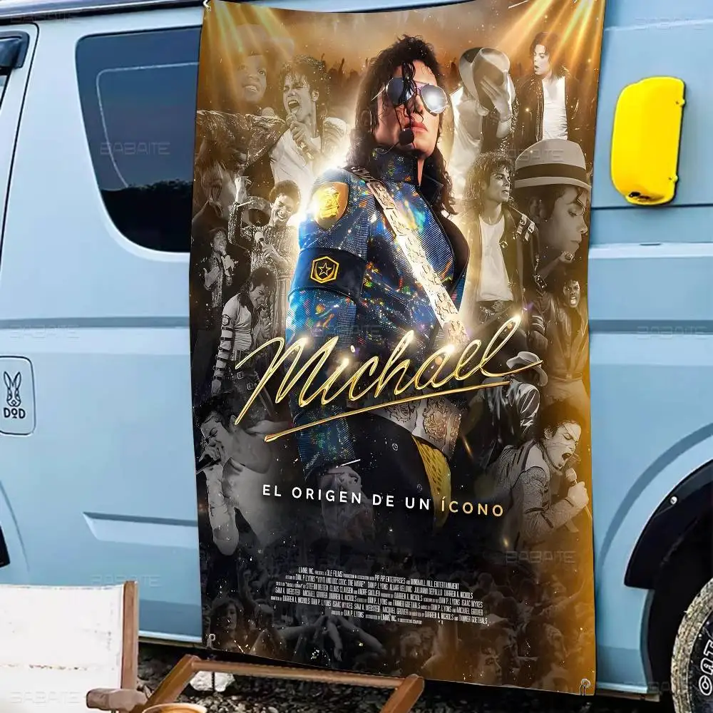 Famous M-Michael Jackson Banner INS Style Outdoor Party Decoration Atmosphere Flag