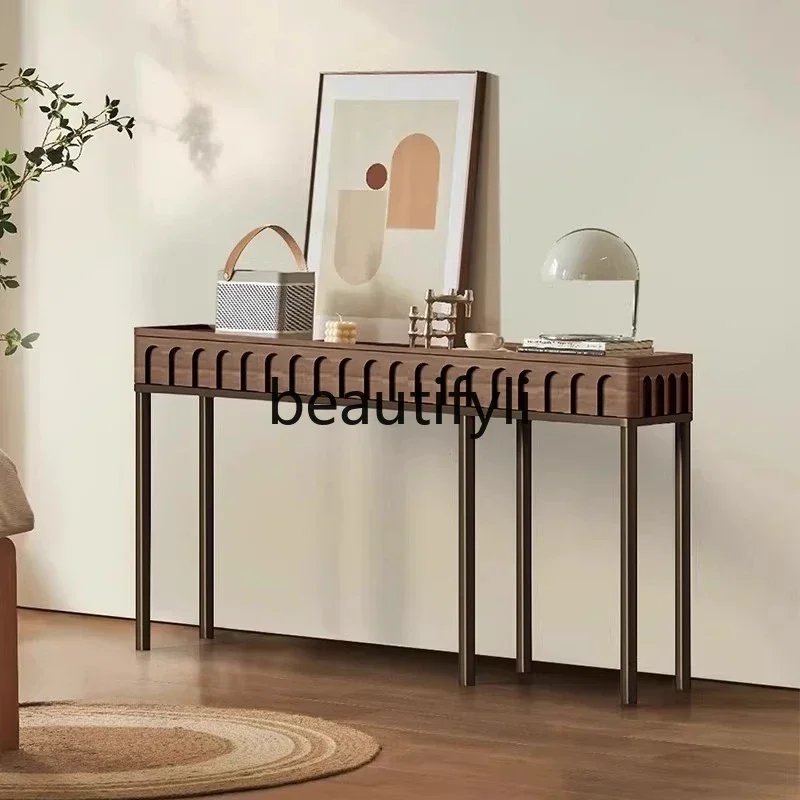

Cy a26 Black walnut entrance table Chinese furniture retro entrance for Buddha, entrance for art, simple modern table
