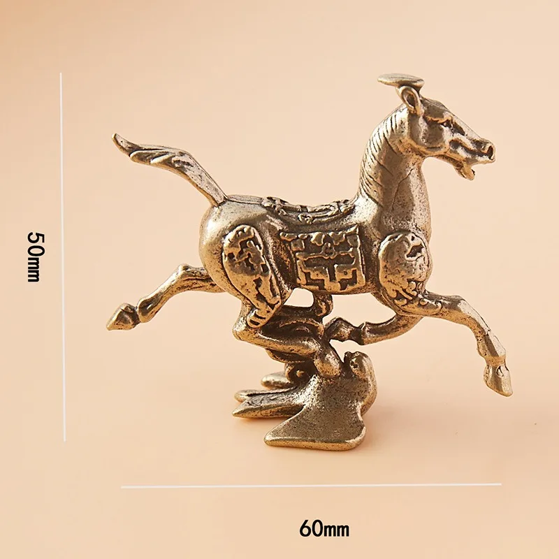 1PC Brass Galloping Horse Stepping On Flying Swallow Figurine Home Tea Pet Decoration Creative Copper Office Desk Craft Ornament