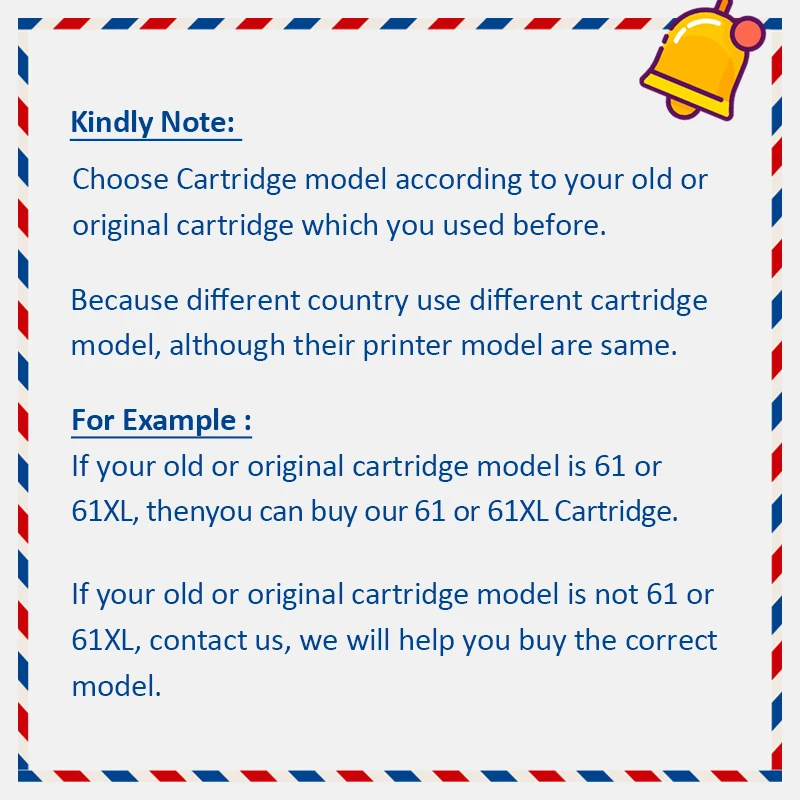 Compatible Ink Cartridge for HP 61XL for hp61 for hp 61 Envy 4500 4502 5530 Deskjet 1050 2050 3050 3054 3000 1000 1050