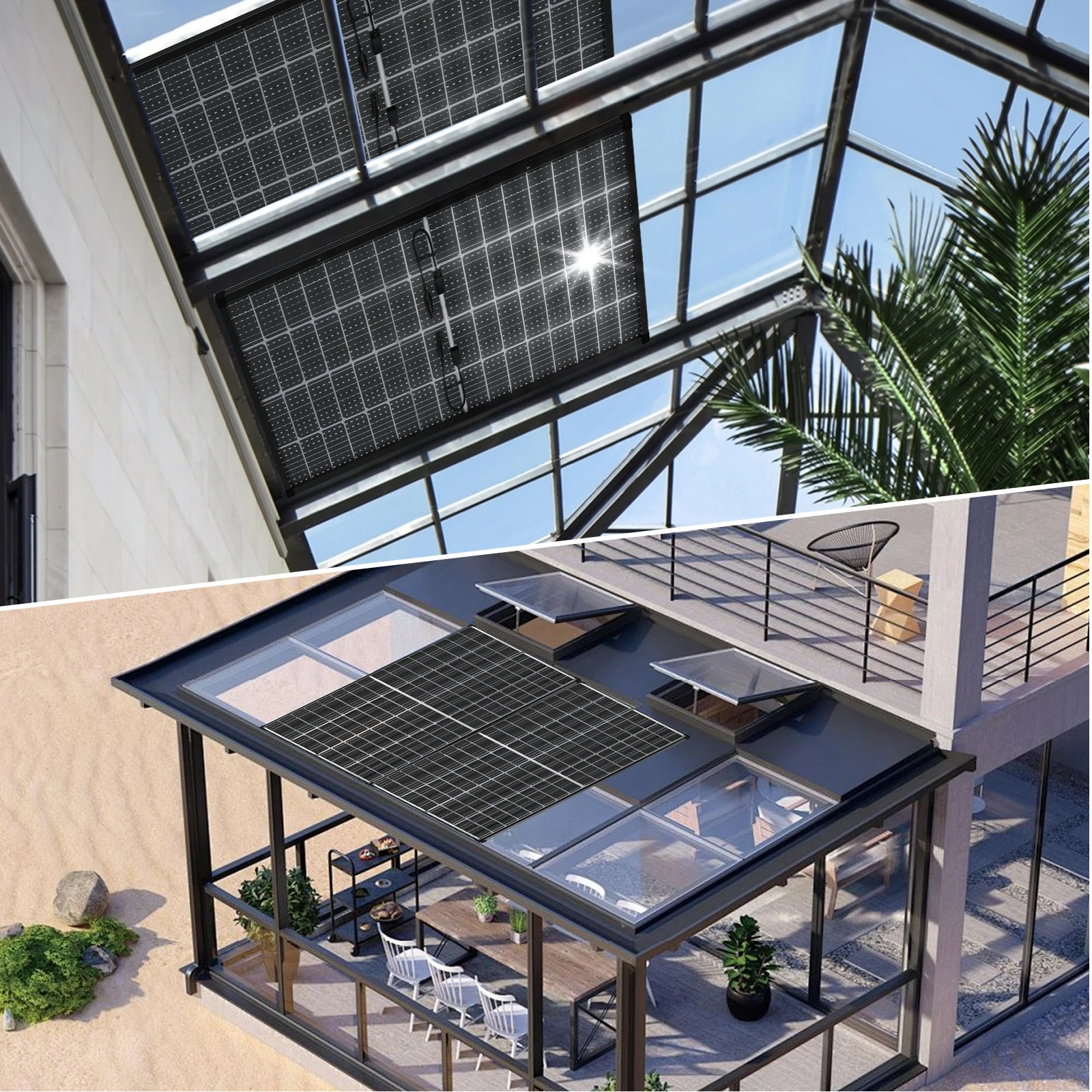 WERCHTAY 200 واط 12 فولت لوحة مزدوجة الجوانب ألواح الأنظمة الشمسية أحادية البلورية 16BB الخلايا الشمسية الطاقة الكهروضوئية للمنزل على السطح قارب