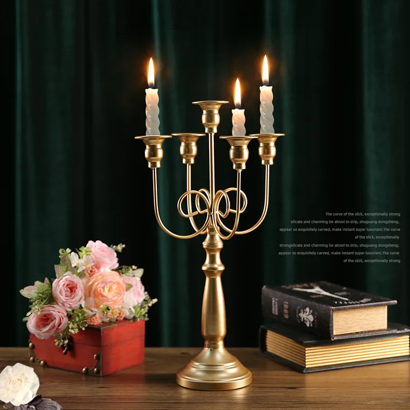 

French Romantic Candlelight Dinner Home Table Photo Props Candlestick Stand European Style Photography Western Restaurant