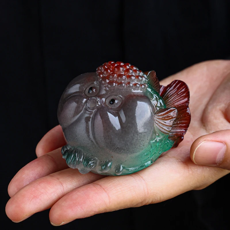 Creative Resin Cute Color Changing Fish Shape Ornament, Micro Landscape Tea Pet Indoor Desktop Decorations Accessories Play, 1Pc