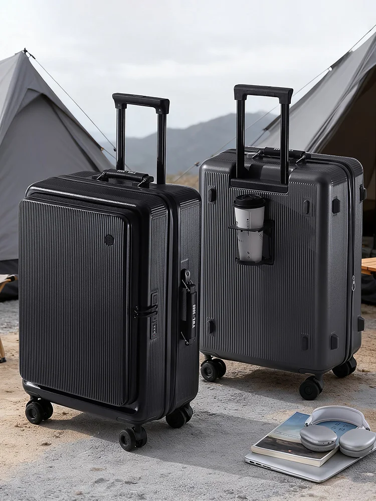 20/24/28 بوصة حقيبة سعة كبيرة 1:9 الجانب افتتاح الأمتعة توسيع حقيبة سفر متعددة الوظائف طالب حقيبة تروللي بعجلات #4