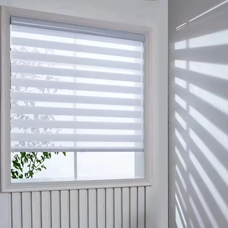 

Zebra Blinds Cordless No Drill. Blackout & light filtering. Easy install window shades for modern home, kitchen, office.