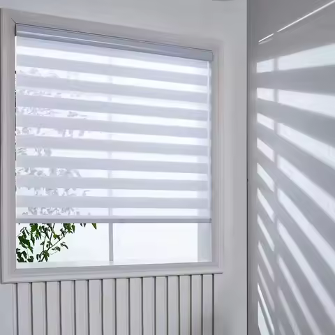 Zebra Blinds Cordless No Drill. Blackout &amp; light filtering. Easy install window shades for modern home, kitchen, office.