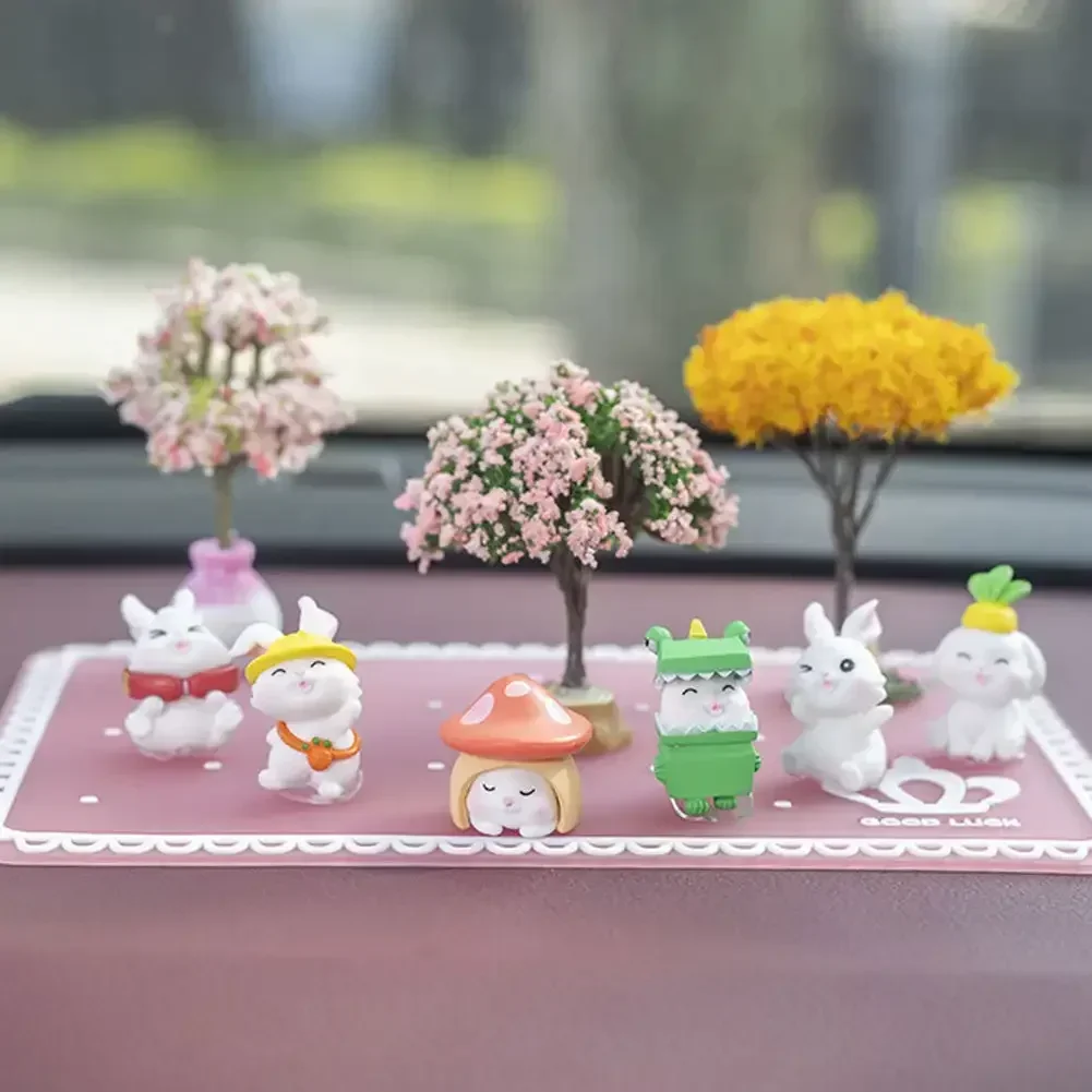 New Mini Tree Car Ornaments Center Console Decoration Car Mounted Plant Accessories Simulated Flower Decoration Cute Ornaments