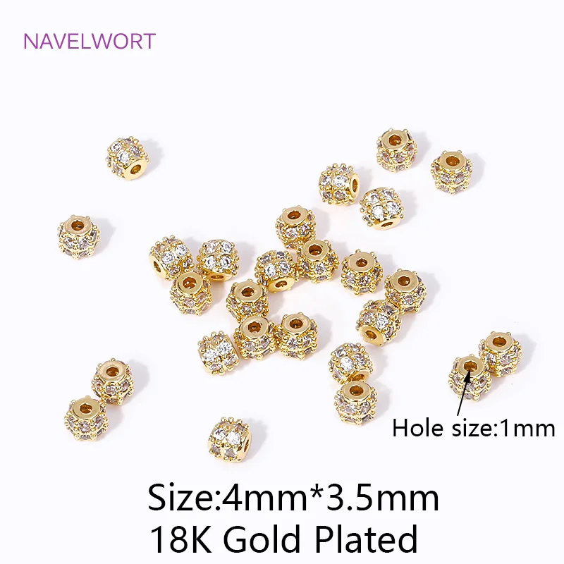 10/20 Stück 18K vergoldete Messing-Abstandsperlen in Kürbisform, Trennperlen für Perlen, DIY-Schmuckherstellung, Zubehör für Halsketten und Armbänder – Detail 25