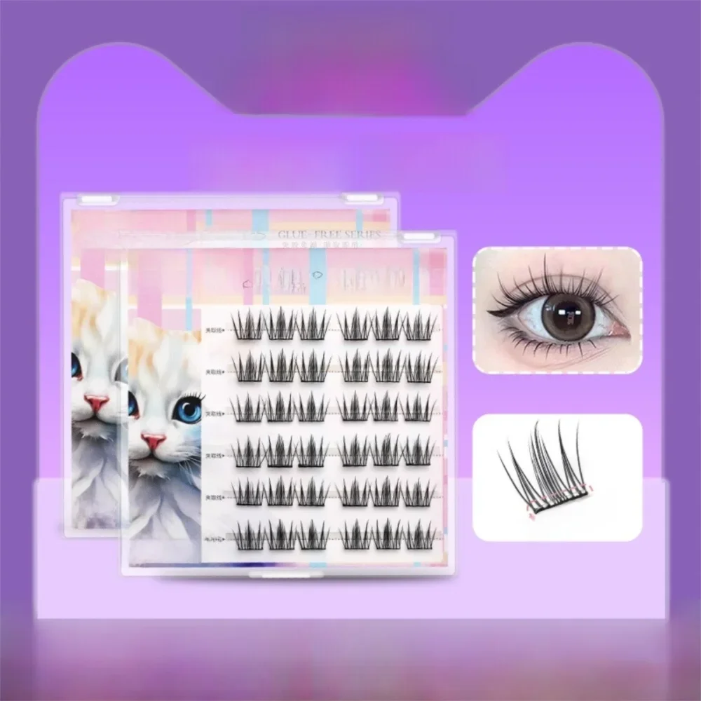 Naturalne Samoprzylepne Sztuczne Rzęsy Puszyste Bez Kleju Kępki Rzęs Manga Miękkie Przedłużanie Rzęs Makijaż Oczu