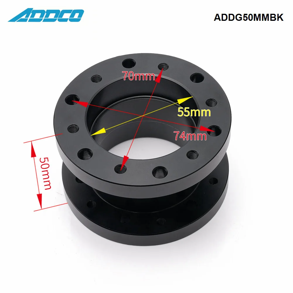 ADDCO 50mm Billett Aluminium Stuurwiel Spacer Adapter Boss Kit Past bij alle wielen ADDG50MMBK