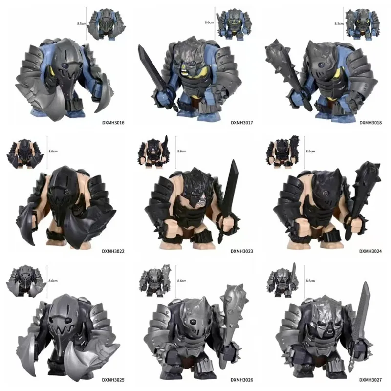Image of Neue mittelalterliche Armee Olog-hai Ork-Krieger-Figur Bausteine LOTR Ein Troll in Rüstung Figuren-Bausteine Spielzeug