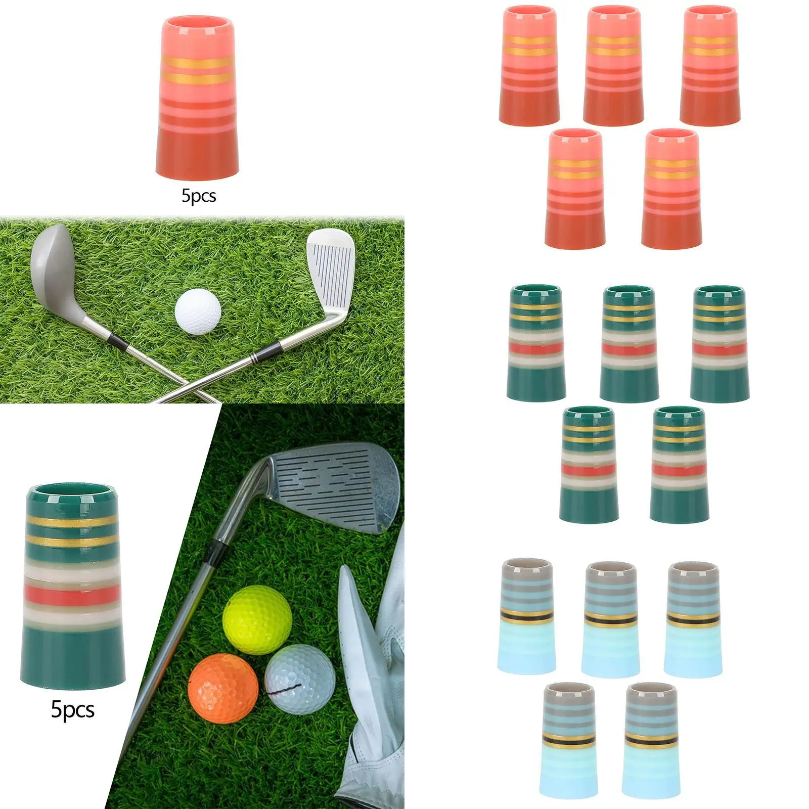 

5Pcs Golf Sleeve Ferrules End Caps 0.370'' Parallel Shaft Supplies Equipment Tools for Taper Tip Iron Wedge Golf Iron Ferrules