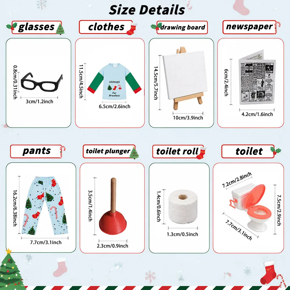 Christmas Doll Clothes Accessories&Miniature Items Scene Set For Elf Doll 30Cm Doll Christmas Decoration,Girl Toy Christmas Gift