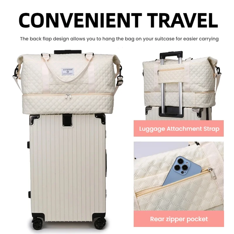 Large Capacity Travel Duffels Bag Weekender Overnight Bag Gym Tote Bags for Suitable for Travel Camping Storage Fitness Yoga view 3