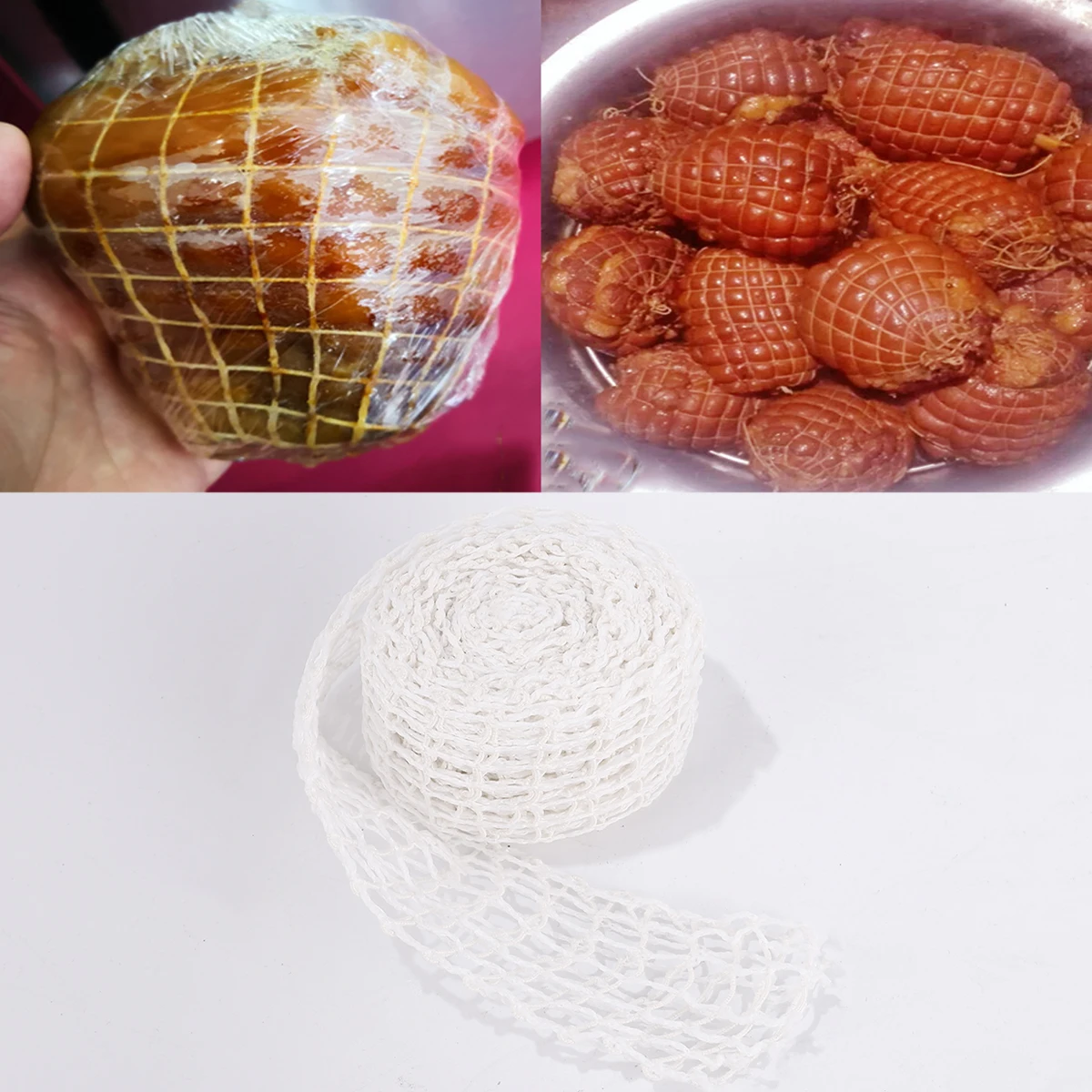

1 Roll 5M White Sturdy Net Cover For Roast Chicken Pork Shoulder Cooked Food Protection Restaurant Use Multifunctional Mesh Bag