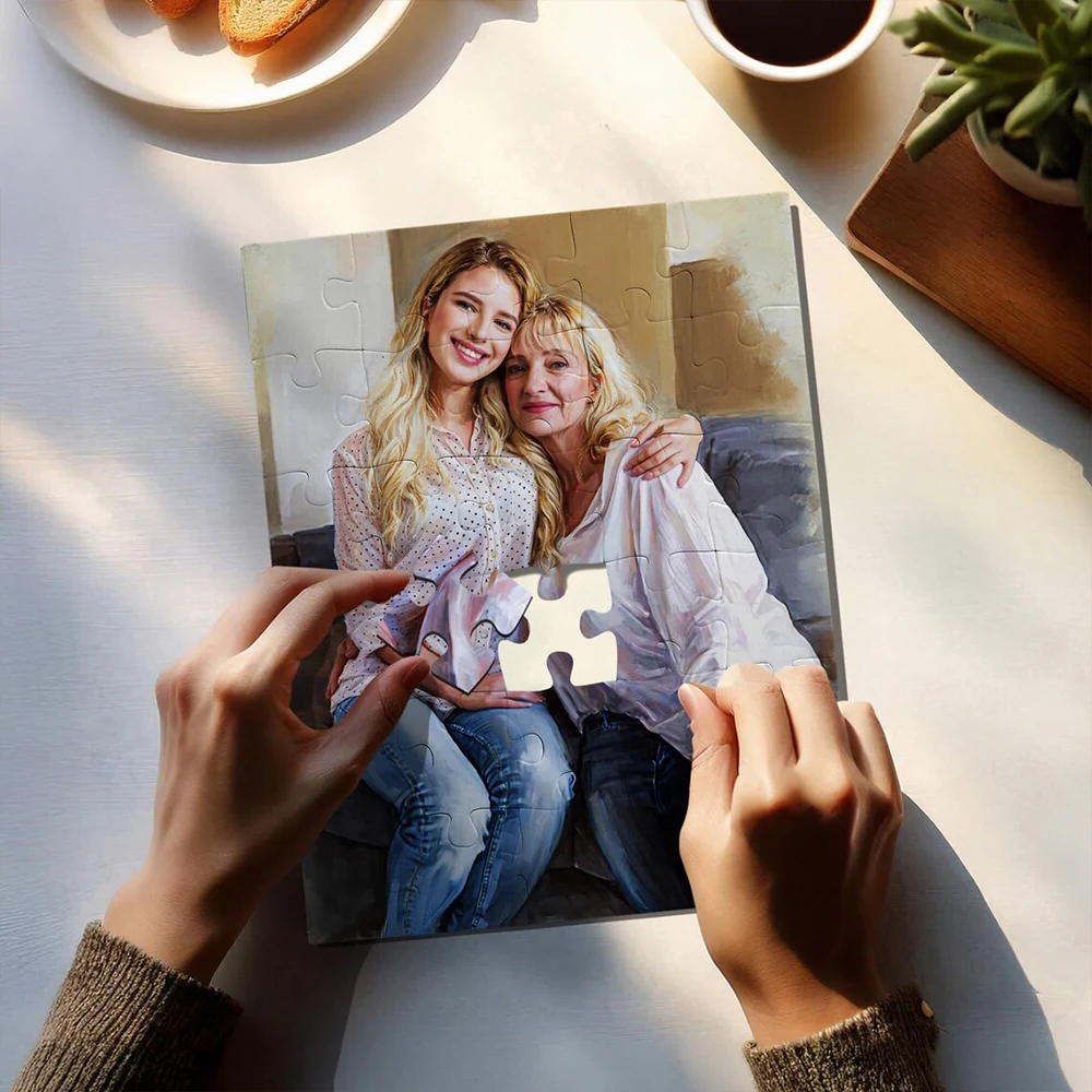 35/300/500/1000pcs Personalized Custom Photo Puzzle family photo For Housewarming Bedroom/Living Room For Children's Day