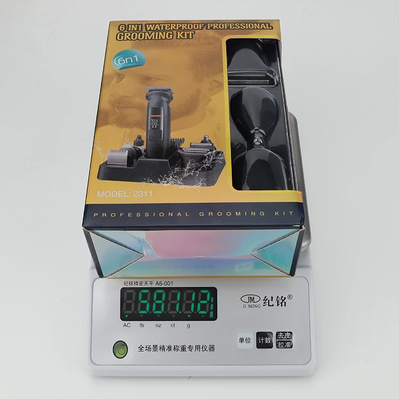 جديد Resuxi 2311 6 في 1 Pro مجموعة العناية بالوجه واللحية والجسم والأذن والأنف ماكينة تشذيب الشعر IPX6 أمشاط متعددة الحد مقص الشعر مع قاعدة