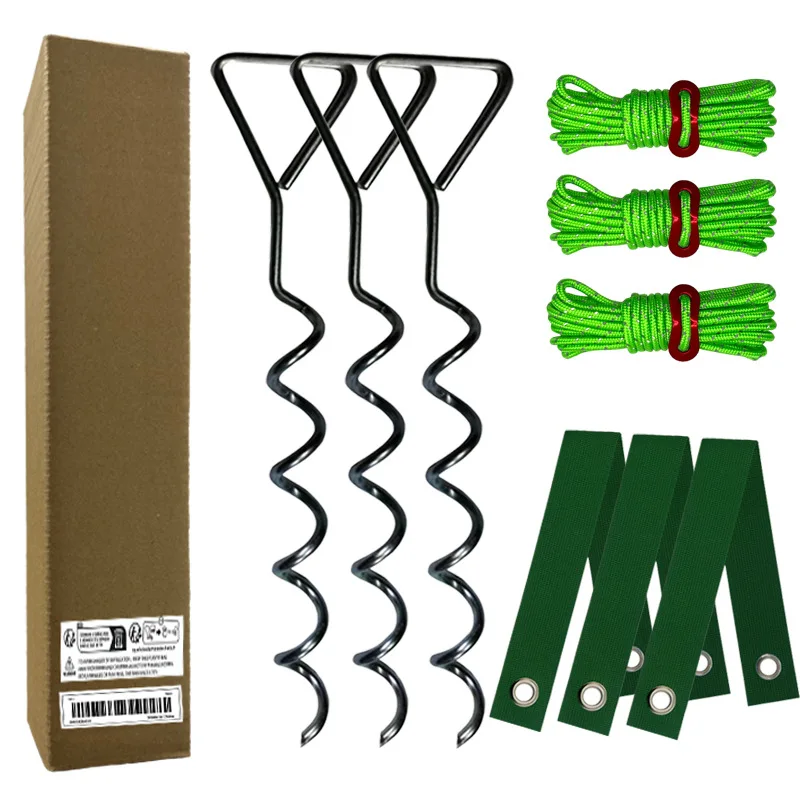

9 Pcs Tree Stake Kit Heavy Duty Spiral Supports for Straightening Leaning or Young Trees Protects From Harsh Weather